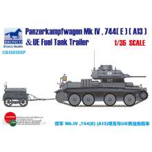 Bronco Models CB35030SP - 1:35 Panzerkampfwagen Mk.IV,744(E)(A13)& UE Trailer