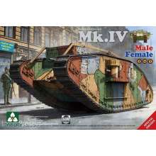 Takom TAK2076 - WWI Heavy Battle Tank Mk.IV 2 in 1(Speci Edition w.new decal a.cement-free in 1:35