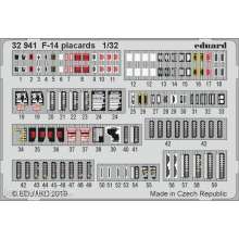 Eduard Accessories 32941 - F-14 placards for Tamiya in 1:32