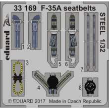 Eduard Accessories 33169 - F-35A seatbelts STEEL for Italeri in 1:32