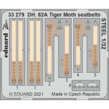 Eduard Accessories 33279 - DH. 82A Tiger Moth seatbelts STEEL 1/32 for ICM in 1:32