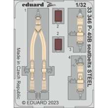 Eduard Accessories 33346 - 1:32 P-40B seatbelts STEEL 1/32 GREAT WALL HOBBY