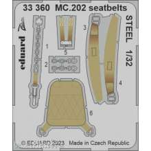 Eduard Accessories 33360 - 1/32 MC.202 seatbelts STEEL 1/32 ITALERI