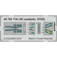 Eduard Accessories 49795 - F/A-18C seatbelts STEEL for Kinetic in 1:48