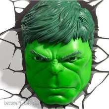 3Dlight 3DL75193 - Marvel 3D LED Leuchte Hulk Face 3D