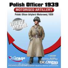 Mirage Hobby 135001 - Polish Officer 1939 Motorised Artillery White Metal in 1:35