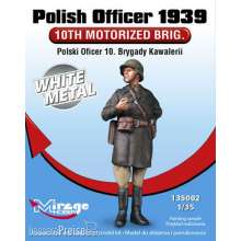 Mirage Hobby 135002 - Polish Officer 193910th Motorised Brig. White Metal in 1:35