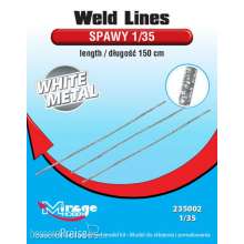 Mirage Hobby 235002 - Weld Lines sc.1/35 Length:150cm(WhiteMet in 1:35