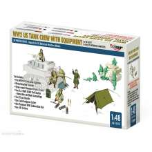 Mirage Hobby 480006 - 1:48 WW2 US TANK CREW WITH EQUIPMENT for M8 SCOTT & other US MOTORISED HOWITZERS