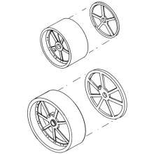 Weinert 4471 - Paar Speichenräder für Dampfwalze, glatt