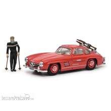 Schuco 450376600 - MB 300 SL rot mit Ski 1:43