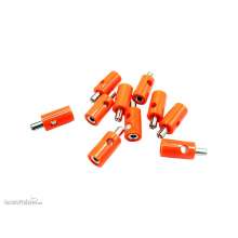 Schönwitz 51400 - 10 Stück Querlochstecker Bananenstecker 2,6mm orange