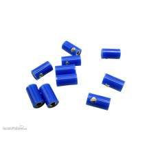 Schönwitz 51406 - 10 Stück Querlochstecker Buchse Kupplung Muffe 2,6mm blau