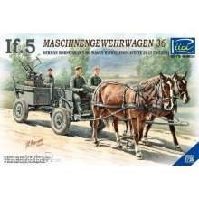 Riich Models RV35012 - WWII German IF-5 Horse Drawn MG Wagon with Zwillingslafette in 1:35