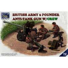 Riich Models RV35042 - British Army 6 Pounder Infantry Anti-tank Gun w/Crews (4 figures) in 1:35