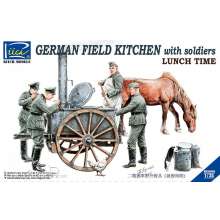 Riich Models RV35045 - German Field Kitchen with Soliders(cook &three German soldiers,food containers in 1:35