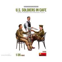 MiniArt 550035406 - 1:35 Fig. US soldaten im Café (3) m.Zub.