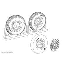 Brengun BRL48116 - F4U Corsair Ribbed-Diamond Thread Wheels set