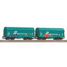 Piko 58255 - 2er Set Schiebeplanenwagen Shimmns mit Graffiti FS VI