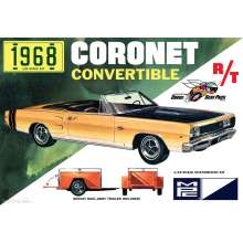 Round2 593978 - 1/25 1968 Dodge Coronet Convertible w/Trailer