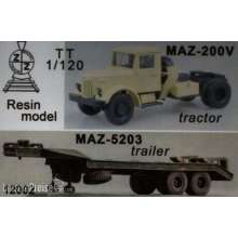 ZZ Modell ZZ12002 - 1:120 MAZ-200V & MAZ-5203 trailer