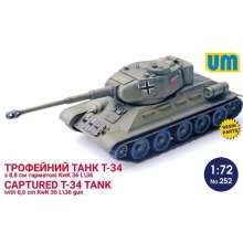 Unimodels UM252 - 1:72 T-34 captured tank with 8,8 cm KwK 36L/36 gun