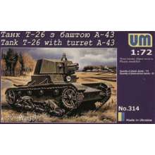 Unimodels UMT314 - 1:72 Tank T-26 with Tower A-43