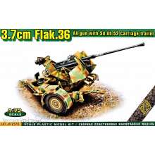 ACE ACE72570 - Flak.36  3.7cm. AA gun with Sd.Ah.52 carriage trailer in 1:72