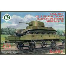 Unimodels UMT693 - 1:72 BT-7 tank on a biaxial 20-ton railway platform (short - 6.6m)