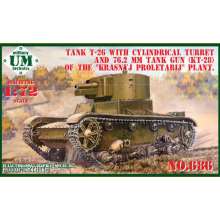 Unimodels UMT686-01 - 1:72 T-26 tank cylindrical turret and 76.2mm gun KT-28, plastic tracks