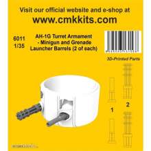 CMK 129-6011 - AH-1G Turret Armament - Minigun and Grenade Launcher Barrels (2 of each) 1/35