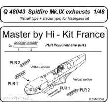 CMK 129-Q48043 - Spitfire Mk. IX exhausts für Hasegawa Bausatz