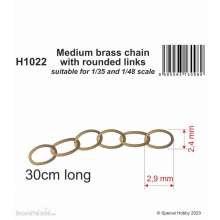 CMK 129-H1022 - 1/35 Medium brass chain with rounded links - suitable for 1/35 and 1/48 scale