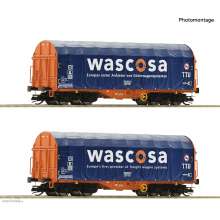 Roco 6680006 - 2-tlg. Set: Schiebeplanenwagen, Wascosa