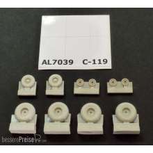 Plus model AL7039 - C-119 Boxcar wheels early version in 1:72