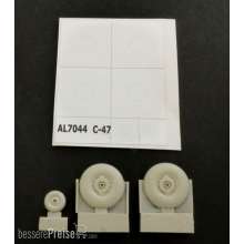 Plus model AL7044 - C-47 Skytrain wheels with cover in 1:72