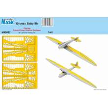 Special Hobby M48017 - 1:48 Grunau Baby IIB Mask Canopy, Fabric Flying / Control Surfaces 1/48