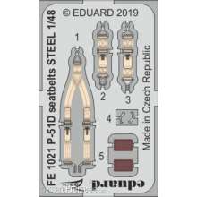 Eduard Accessories FE1021 - P-51D seatbelts STEEL for Eduard in 1:48