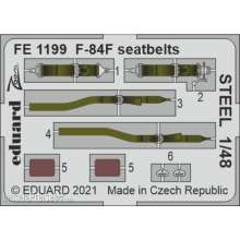 Eduard Accessories FE1199 - F-84F seatbelts STEEL 1/48 for KINETIC in 1:48