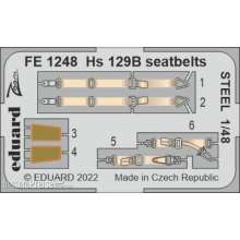 Eduard Accessories FE1248 - 1:48 Hs 129B seatbelts STEEL for HOBBY 2000/HASEGAWA