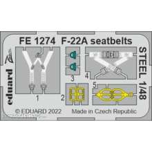 Eduard Accessories FE1274 - 1:48 F-22A seatbelts STEEL 1/48