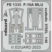 Eduard Accessories FE1335 - 1:48 F-16A MLU seatbelts STEEL 1/48 KINETIC