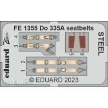 Eduard Accessories FE1355 - 1:48 Do 335A seatbelts STEEL 1/48 TAMIYA