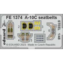 Eduard Accessories FE1374 - 1:48 A-10C seatbelts STEEL 1/48 ACADEMY