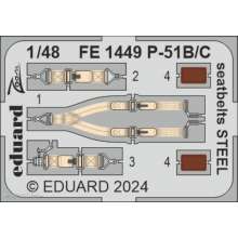 Eduard Accessories FE1449 - P-51B/C seatbelts STEEL EDUARD