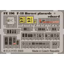 Eduard Accessories FE196 - F-18 Hornet placards in 1:48