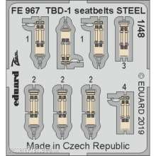 Eduard Accessories FE967 - TBD-1 seatbelts STEEL f.Great WAll Hobby in 1:48