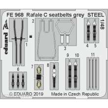 Eduard Accessories FE968 - Rafale C seatbelts grey STEEL f.Revell in 1:48