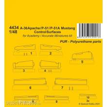 CMK 129-4434 - A-36 Apache / P-51 / P-51A Mustang Control Surfaces in 1:48