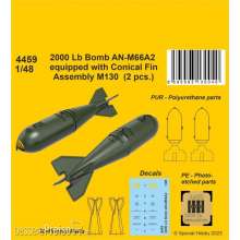 CMK 4459 - 1:48 2000 Lb Bomb AN-M66A2 equipped with Conical Fin Assembly M130 (2 pcs.)